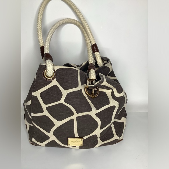 Michael Kors Giraffe Print with Rope-Like Straps Shoulder Bag - Picture 1 of 11